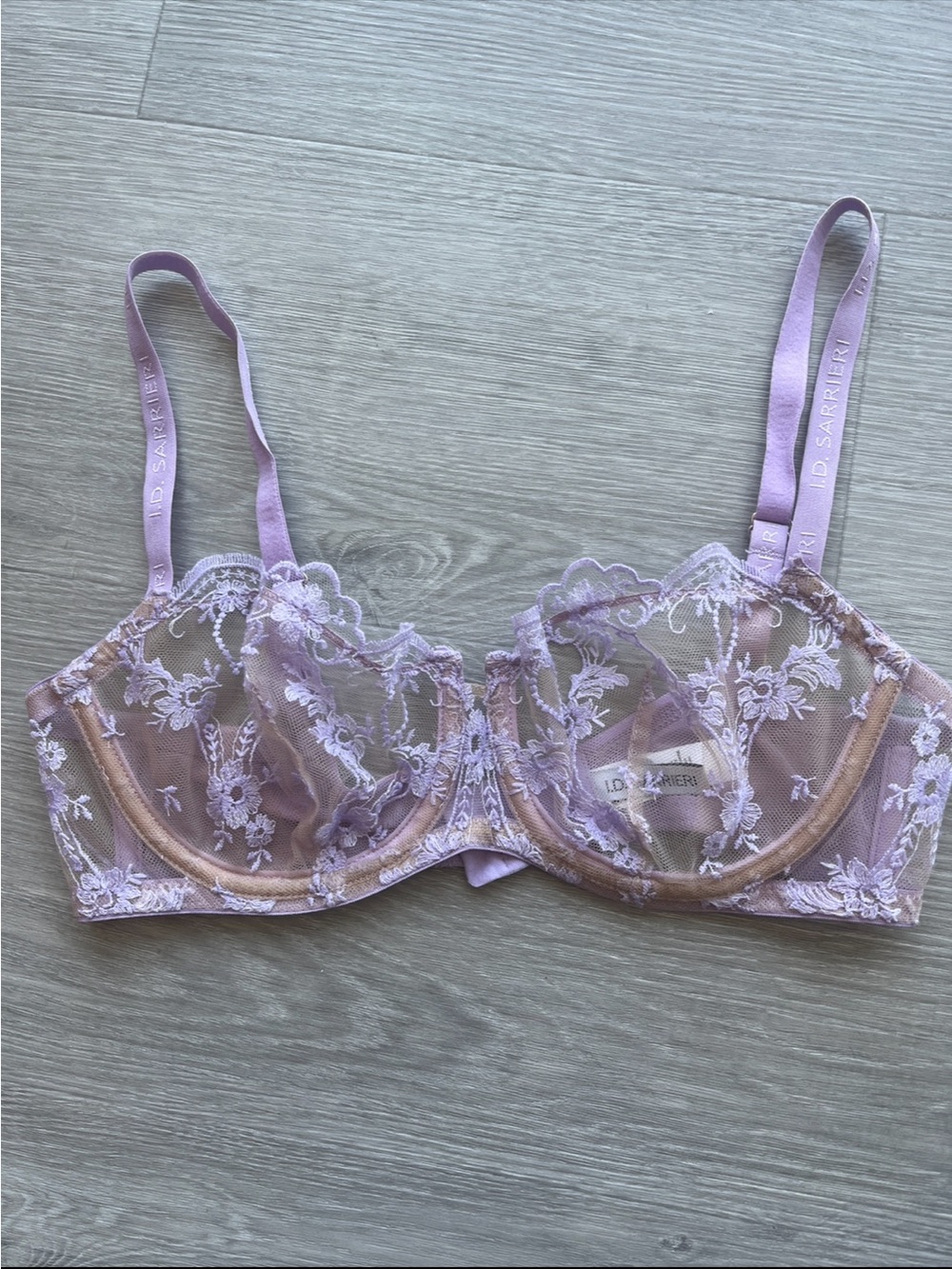 ID Sarrieri Lilac Floral Sheer Underwire Bra
